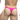 Person wearing bright pink thong on a white background
