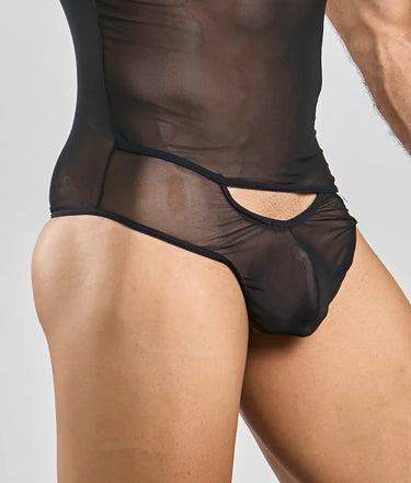 MOB メンズ セクシー オールオーバー シアー ボディ