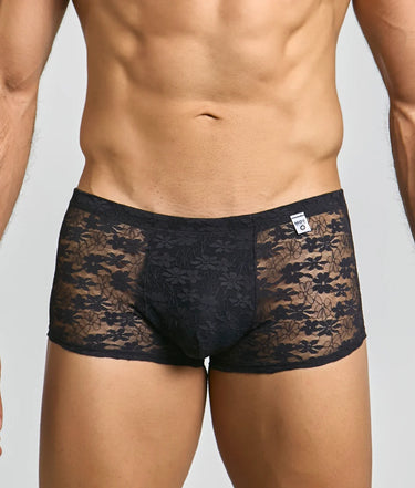 Mens Black lace boxer underwear