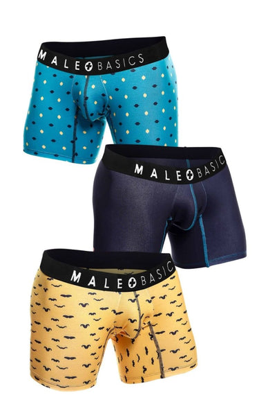 MaleBasics 3 - Pack Boxer Brief Stache - MBT02 - Stache - S - 12