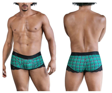 Mens Back to School Trunks CandyMan 99821 - CandyMan_99821_Green Plaid_S/M - 1