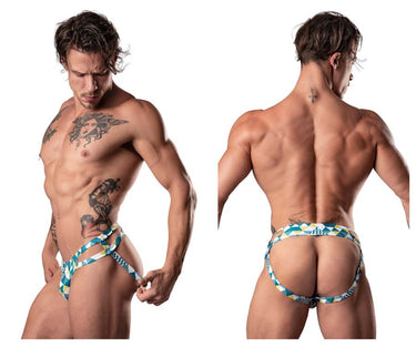 Mens Cut It Out Cut Out Moonshine Male Power 302 - 292 - Male Power_302 - 292_Blue - Green - White_S/M - 2