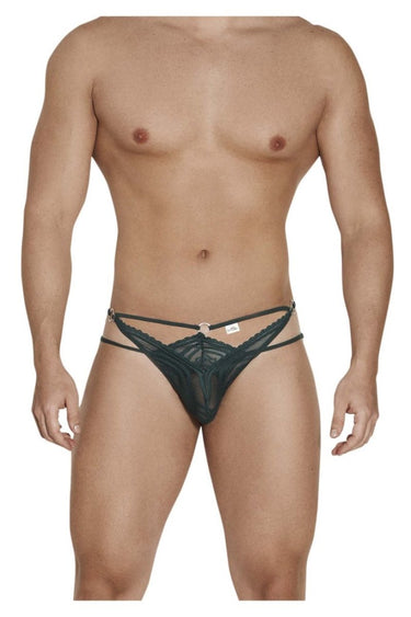 Mens Double Thongs CandyMan 99547 - CandyMan_99547_Hunter Green_S/M - 1