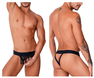 Thong - Mens Fringe Thongs CandyMan 99755 - S/M - Black - CandyMan_99755_Black_S/M - CandyMan - 2