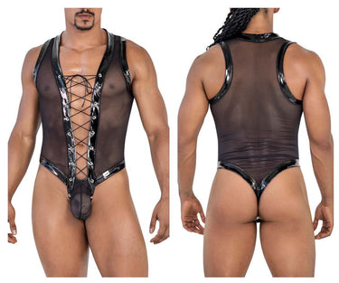 Mens Gladiator Bodysuit CandyMan 99774 - S/M - Black - CandyMan_99774_Black_S/M - 2