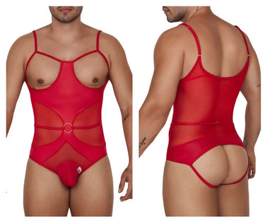 Mens Harness Bodysuit CandyMan 99670 - CandyMan_99670_Red_S/M - 2