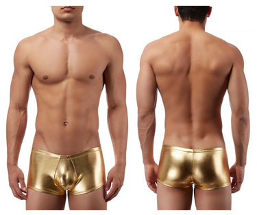 Mens Heavy Metal Mini Short Boxer Briefs Male Power 153070 - Male Power_153070_Gold_S - 2