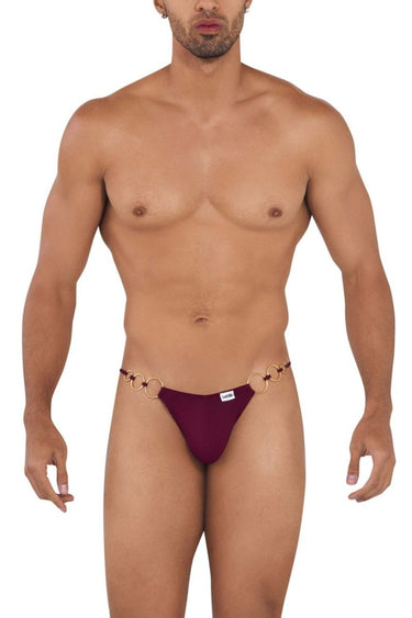 Mens Holes in One Bikini CandyMan 99710 - CandyMan_99710_Burgundy_S/M - 1