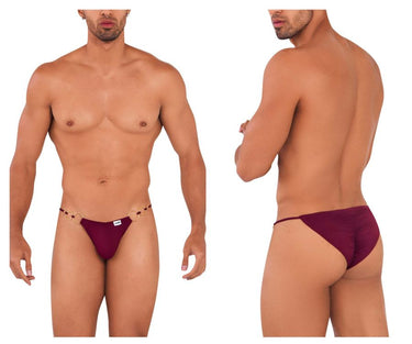 Mens Holes in One Bikini CandyMan 99710 - CandyMan_99710_Burgundy_S/M - 2