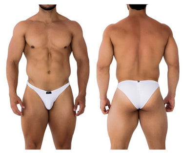 Bikini - Mens Jacquard Bikini Xtremen 91197 - S - White - Xtremen_91197_White_S - Xtremen - 2