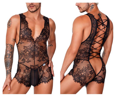 Mens Lace Bodysuit CandyMan 99743 - CandyMan_99743_Black_S - 2
