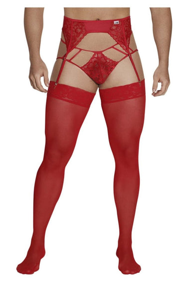 Mens Lace Garter - Jockstrap Outfit CandyMan 99550 - CandyMan_99550_Red_S/M - 1