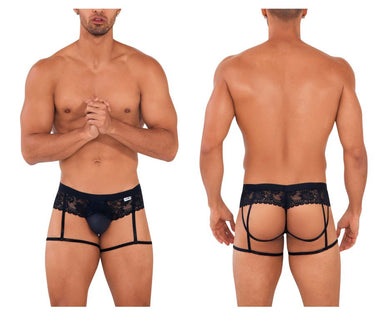 Mens Lace Garther Jockstrap CandyMan 99717 - CandyMan_99717_Black_S/M - 2