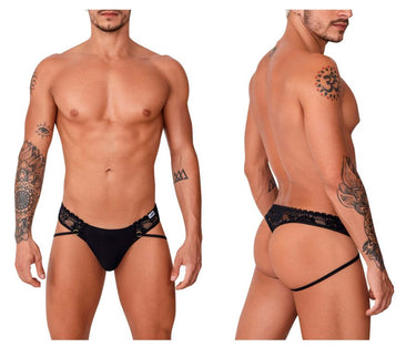 Mens Lace Thongs CandyMan 99747 - CandyMan_99747_Black_S/M - 2