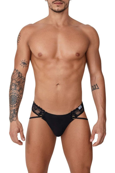 Mens Lace Thongs CandyMan 99747 - CandyMan_99747_Black_S/M - 1