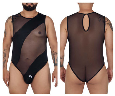 Bodysuit - Mens Mesh Bodysuit CandyMan 99699X - 1 - 2XL - Black - CandyMan_99699X_Black_1 - 2XL - CandyMan - 2