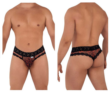 Mens Mesh - Lace Thongs CandyMan 99596 - CandyMan_99596_Leopard Print_S/M - 2