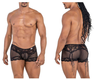 Mens Mesh Lace Trunks CandyMan 99779 - CandyMan_99779_Black_S - 1