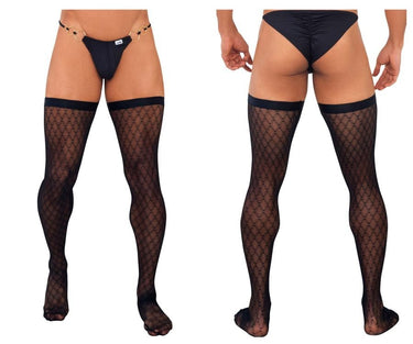 Thigh Highs - Mens Mesh Thigh Highs CandyMan 99735 - S/M - Black - CandyMan_99735_Black_S/M - CandyMan - 2