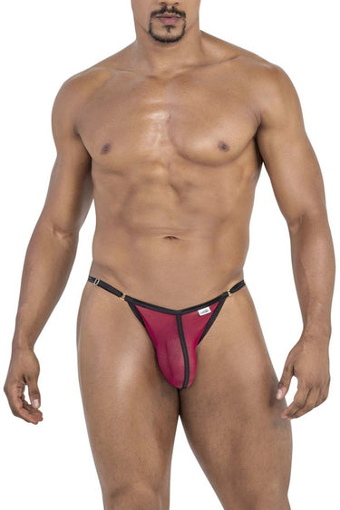 Mens Mesh Thongs CandyMan 99776 - CandyMan_99776_Burgundy_S/M - 1