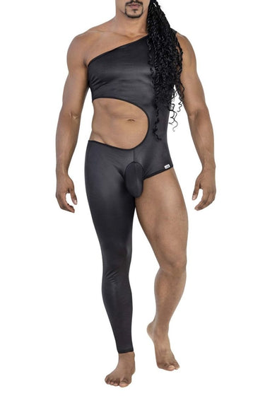 Mens One Shoulder One Leg Bodysuit CandyMan 99786 - CandyMan_99786_Black_S/M - 1