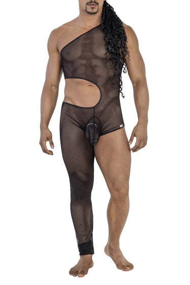 Mens One Shoulder One Leg Bodysuit CandyMan 99787 - CandyMan_99787_Black_S/M - 1