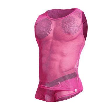MOB Fishnet Tanktop HotPink Out - MBL61 - HotPink - S - 2