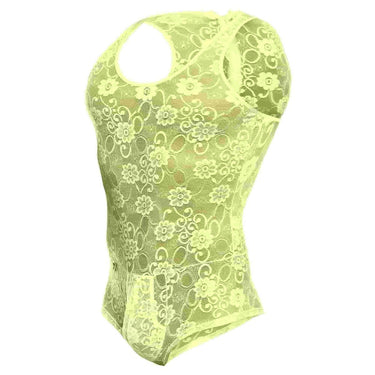 Bodysuit - MOB Men's Lace Bodysuit - Lime - SM - MBL17 - Lime - SM - MOB Eroticwear - 6