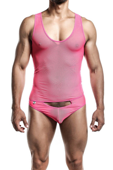 MOB Men's Sexy All Over Sheer Body Final Sale-MBL09-HotPink-SM-1