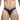 Navy men's underwear with brand logo on a white background