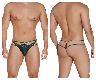 Mens Double Thongs CandyMan 99547 - CandyMan_99547_Hunter Green_S/M - 2