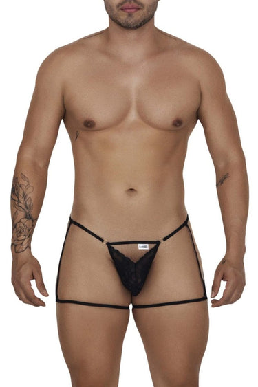 Mens Garter Thongs CandyMan 99678 - CandyMan_99678_Black_S/M - 2