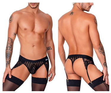 Mens Garter Thongs CandyMan 99766 - CandyMan_99766_Black_S - 2