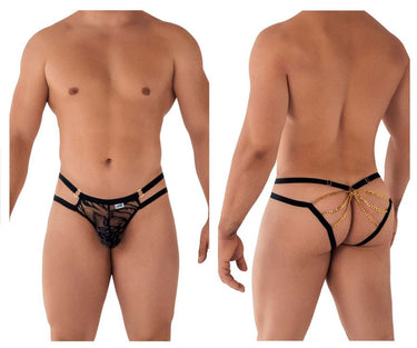Mens Lace and Chain Bikini CandyMan 99598 - CandyMan_99598_Black_S/M - 2