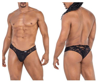Mens Lace Thongs CandyMan 99784 - CandyMan_99784_Black_S/M - 2