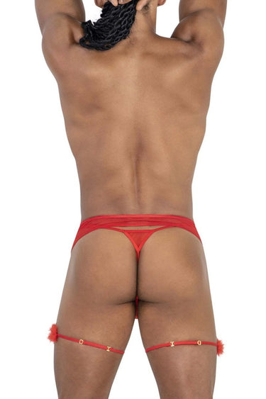 Mens Mesh Garter Outfit CandyMan 99806 - S/M - Red - CandyMan_99806_Red_S/M - 3