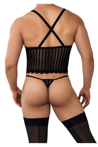 Two Piece Set - Mens Mesh Two Piece Set CandyMan 99654 - S/M - Black - CandyMan_99654_Black_S/M - CandyMan - 3