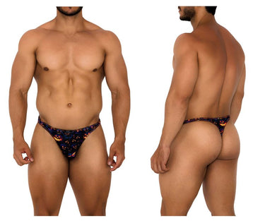 Mens Printed Thongs Xtremen 91194 - S - Pumpkins - Xtremen_91194_Pumpkins_S - 2