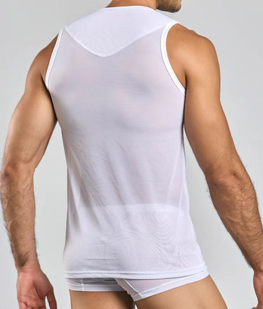 MOB Lace Tank Top-MBL79-WhiteMesh-SM-3