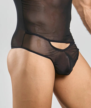 MOB Men's Sexy All Over Sheer Body-MBL09-Black-SM-2