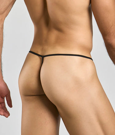 MOB Men's Sheer T Back Thong-MBL07-Black-SM-2