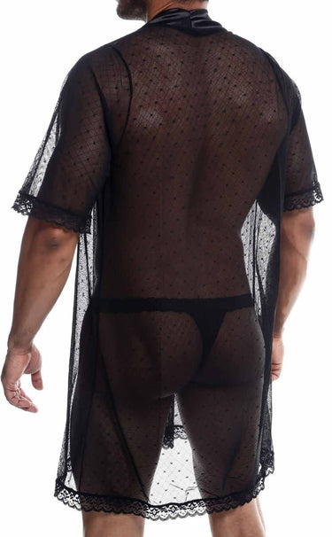 MOB Sultry Robe & Thong set - MBL58 - Black - SM - 3